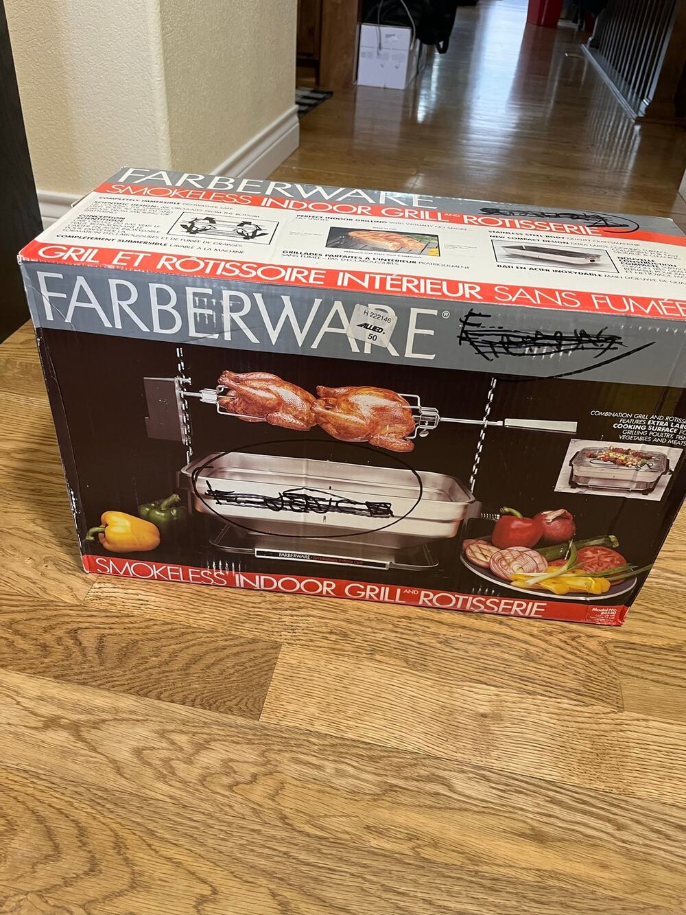 Vintage Farberware R4550 Smokeless Indoor Electric BBQ Grill Broiler Rotisserie